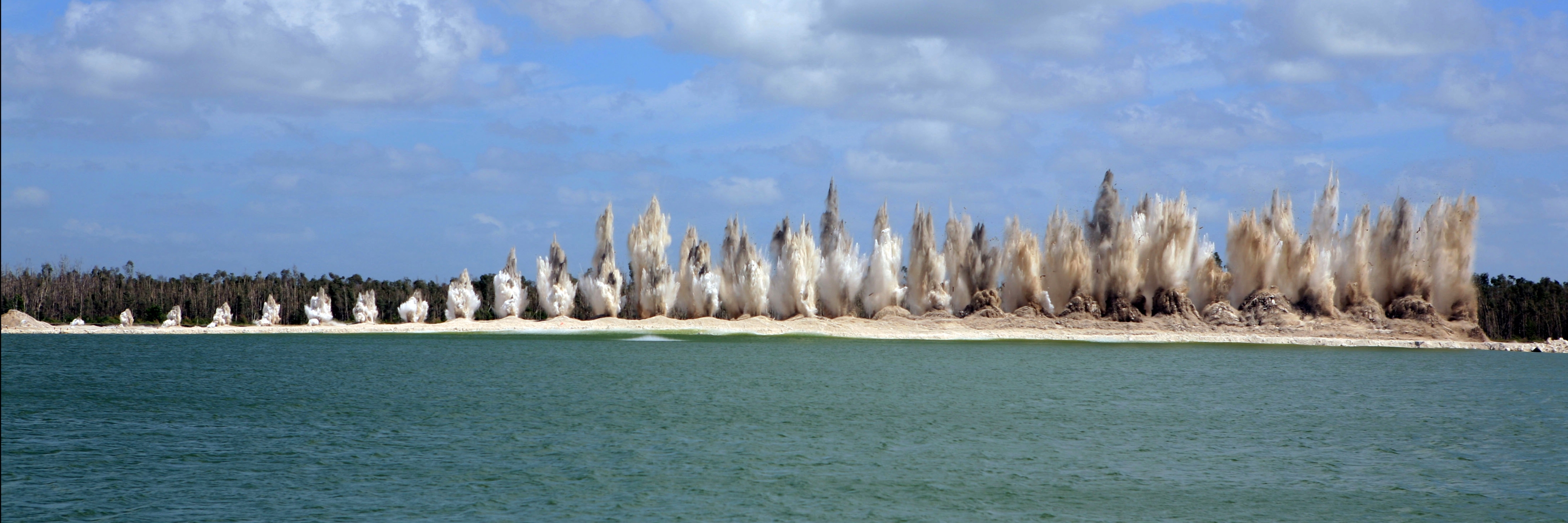 blast across water